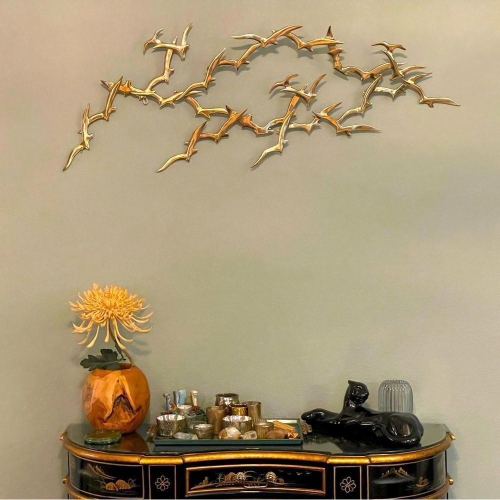 ♥️ BIJAN SIGNED~SEAGULLS~BIRD
BRASS METAL ART WALL SCULPTURE~JERE MID CENTURY
